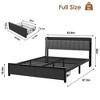 Full to King Platform Bed Frame with Storage Headboard, 2 Drawers, and Charging Station, Industrial Bed Frame, No Box Spring Needed - 2 of 4