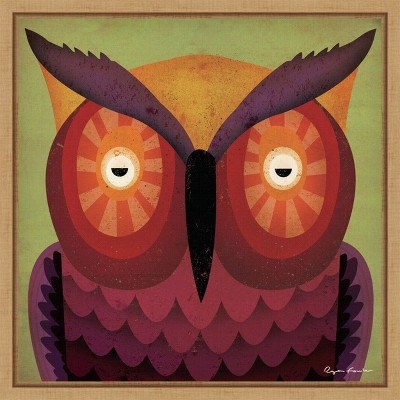Amanti Art Owl by Ryan Fowler Canvas Wall Art Print Framed 16-in. x 16-in.