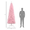 FURNIinspire Artificial Trees Tall Unlit Slim Artificial Christmas Tree With 1168 Realistic Branch Tips For Holiday Party, Pink, 33.5"*33.5"*94.5" - 3 of 4