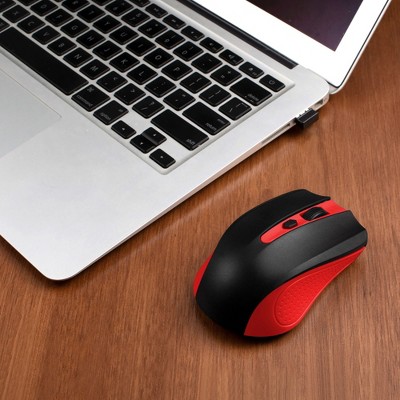 Insten Ergonomic USB 2.4G Wireless Mouse with 4 Buttons Compatible with Laptop, PC, Computer, MacBook Pro/Air & Gaming
