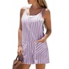 EXLURA Women's Summer Casual Sleeveless Striped Rompers Loose Spaghetti Strap Overalls 2025 Jumpsuits Vacation Beach Outfits - 2 of 4