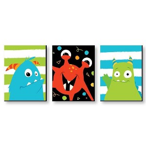 Big Dot of Happiness Monster Bash - Nursery Wall Art and Kids Room Decorations - Gift Ideas - 7.5 x 10 inches - Set of 3 Prints - 1 of 4
