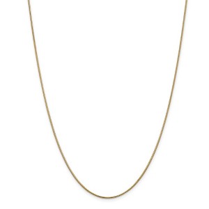 Black Bow Jewelry 1mm 14k Yellow Gold Solid Round Snake Chain Necklace - 1 of 4