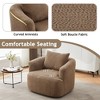 Kumasinova Modern 360° Swivel Chair, Upholstered Swivel Barrel Sofa Chair with a Throw Pillow for Living Room, Boucle Accent Chair, Rounded Armrests - 4 of 4