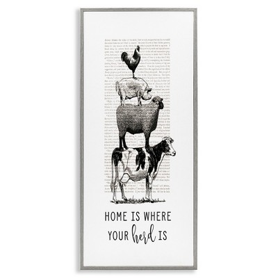 Stupell Industries Where Your Herd Family Animals, 10" x 24"