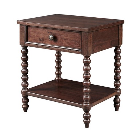 NicBex Farmhouse Nightstand with Storage Drawer Wood Sofa Side Table with Turned Legs for Bedroom,Living Room - image 1 of 4