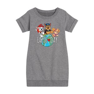 - Paw Patrol - Earth Day Globe Graphic Short Sleeve Fleece Dress - 1 of 4