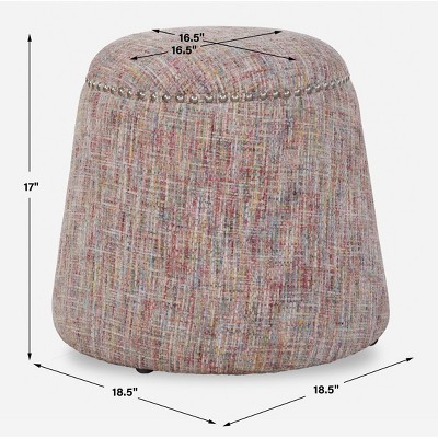 Uttermost Gumdrop Confetti Chenille, Ottoman, Pink