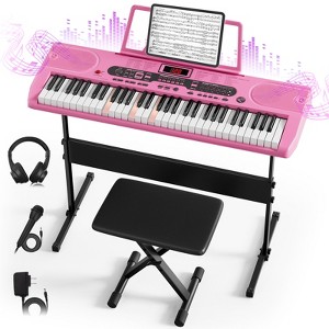 SKONYON 61-Key Electronic Keyboard Piano Set with LCD Screen, Lighted Keys, 3-Teaching Modes; Ideal for Keyboard Piano for Beginners - 1 of 4
