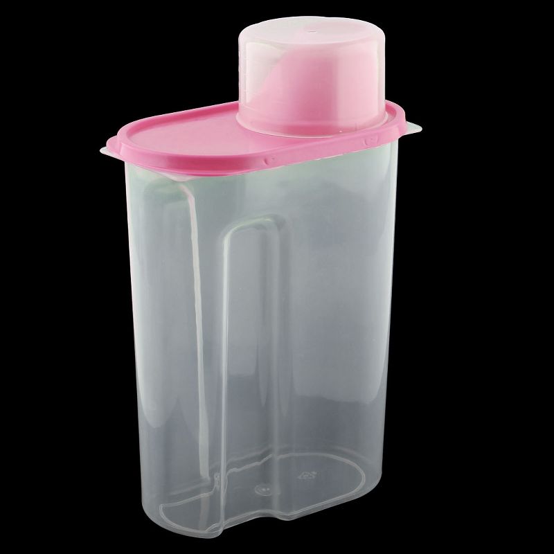 Unique Bargains Plastic Kitchen Cereal Grain Bean Rice Food Storage Container 2.5L Pink Clear 1 Pc, 3 of 5