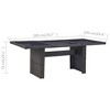vidaXL Patio Dining Table Outdoor Garden Dinner Table Furniture Poly Rattan - 4 of 4
