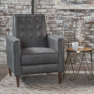 CAVINAS Mid-Century Modern Wingback Chair, Reclining Chair, Armchair with Footrest, Single Sofa Chair, Comfy Reading Chair for Bedroom, Living Room - 1 of 4