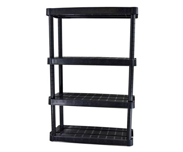 Gracious Living Extra Wide Light Duty Garage Storage Shelves, Black (3 Pack)