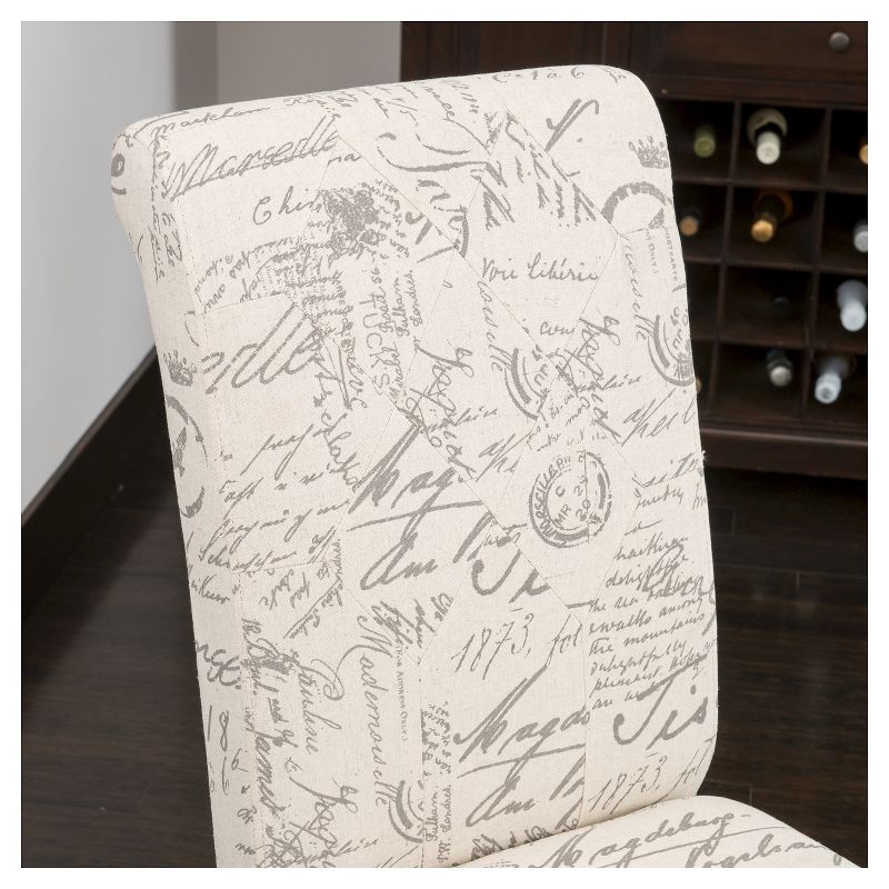 Set of 2 French Handwriting Linen Dining Chair Beige - Christopher Knight Home, 4 of 6