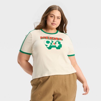 Women's Mexico Short Sleeve Graphic Baby T-Shirt - Cream