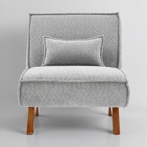 Art Leon Fabric Upholstered Accent Slipper Chair with Removable Pillow and Wood Legs - 1 of 4