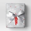 30” 20 sq ft Christmas Roll Wrap Silver Snowflake on Grey - Wondershop™ - 2 of 3