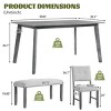 6 Piece Dining Room Table Set with Upholstered Chairs and Bench,Rustic Farmhouse Rectangular Table-The Pop Home - 4 of 4