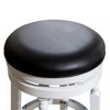 FURNIinspire Counter And Bar Stools Counter Stool Bar Chair, Fixed Height Armless Kitchen Stool, Black Leather Seat, Thick Cushion, White, 17"*17"*30" - 4 of 4
