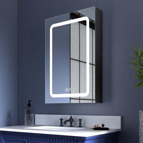 Exbrite Led Light Mirrored Medicine Cabinet, Left Open : Target