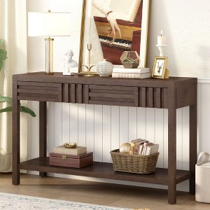 NicBex Modern Striped Design Console Table with Storage Drawers,Wooden Entryway Table for Corridor,Hallway,Living Room - 1 of 4