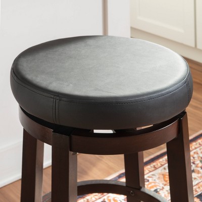 Maya 24" Black Faux Leather Swivel Counter Stool