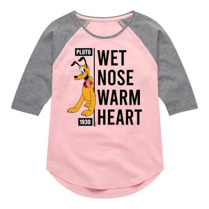 Girls' - Disney - Wet Nose Warm Heart Shirt Tail Raglan Graphic T-shirt - 1 of 3