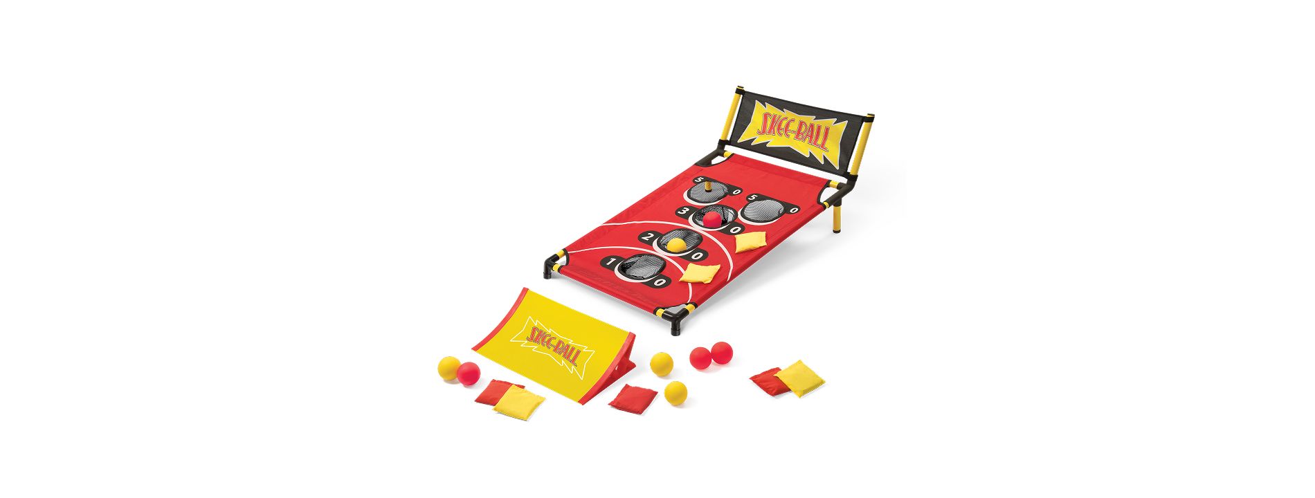 Eastpoint Skee-Ball Cornhole Indoor & Outdoor Game Set 2 Ways to Play Toss or Roll Includes 8 Skee Balls