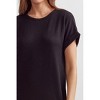 Women's Ribbed Short Sleeve Midi Dress - entro - 4 of 4