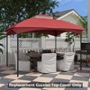Outsunny 10' x 12' Gazebo Canopy Replacement, 2-Tier Outdoor Gazebo Cover Top Roof with Drainage Holes for 84C-210 Series (TOP ONLY), Wine Red - 3 of 4