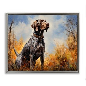 Stupell Industries Brown Bird Hunting Dog Floating Frame Canvas Art - 1 of 4
