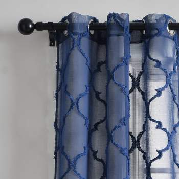 
2pk 38"x95" Lush Décor Sheer Avon Trellis Curtain Panels