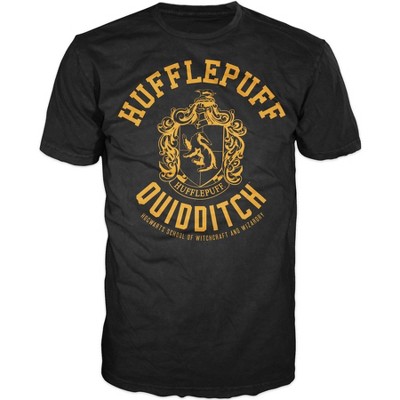 Harry Potter Hufflepuff House Quidditch Logo  Black Graphic Tee