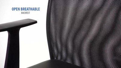 Swivel Mesh Back Task Chair with Vinyl Seat and Chrome Base - Black
