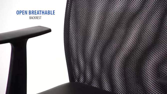 Fixed Arm Budget Mesh Task Chair Black - Boss Office Products, 2 of 11, play video