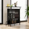 Tangkula 4-Tier Metal Home Bar Unit Liquor Bar Table w/Storage Shelves & 3 Glass Holders - 4 of 4