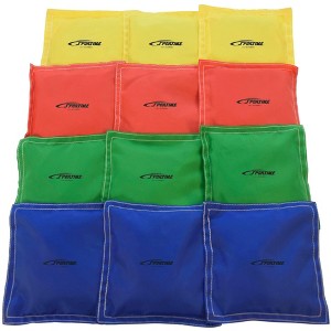 Sportime Nylon-Covered Bean Bags, 5 x 5 Inches, Assorted Colors, Pack of 12 - 1 of 4