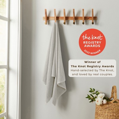 Light Grey Cotton Textured Washcloth Set (Pack of 12)