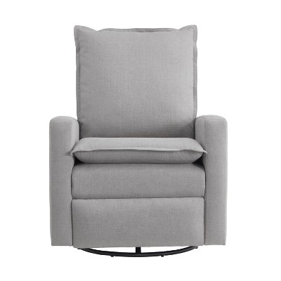 Gray Polyester Swivel Recliner with 360-Degree Motion