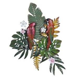 Anya Tropical Duo Metal Tropical Birds Wall Art Green - StyleCraft - 1 of 4