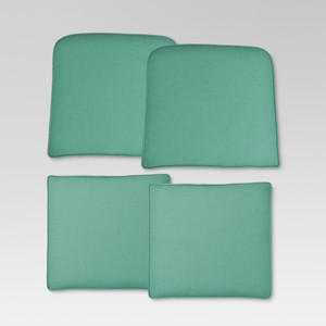 Halsted 4pc Outdoor Small Space Cushion Set - Turquoise - Threshold