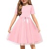 Arshiner Girls Dress Tutu Fluffy Summer Dresses Belted Wedding Party Flower Girls' Dress Size 3-11 Years - 3 of 4