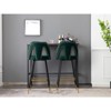 Velvet Bar Stools with Back Support and Footrest, Modern Upholstered Kitchen Island Chairs, Wide Wide Cushion Counter Stools for Bar Cafe, Set of 2 - 2 of 4