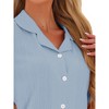 INSPIRE CHIC Women's Button Up Cotton Soft Short Sleeve Sleepwear with Shorts Pajamas Set - 4 of 4