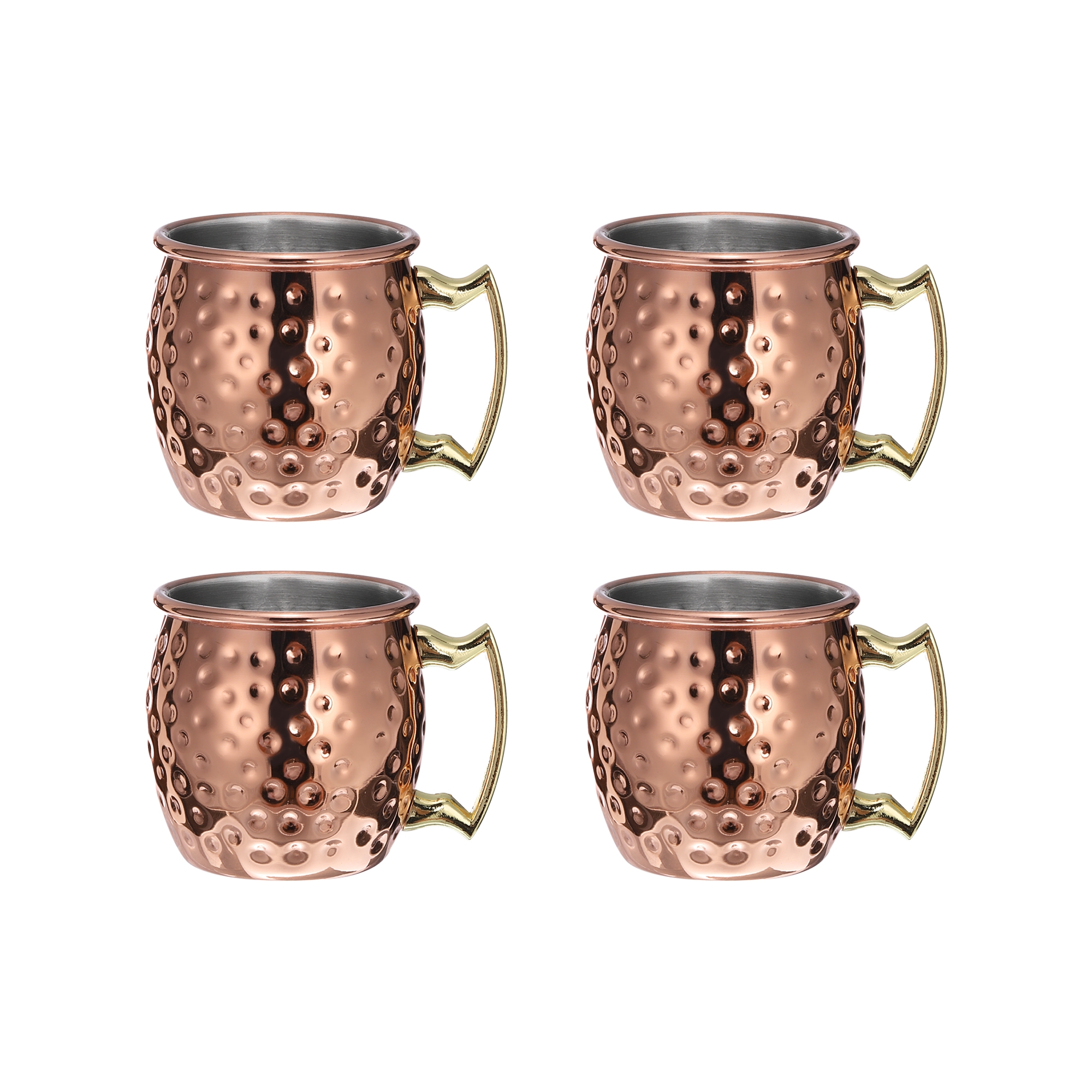 Unique Bargains Stainless Steel Wedding Party Shatterproof Reusable Cocktail Mug 4 Pcs 2 OZ