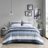 Paaaawaters Stripe Comforter Set with Bed Sheets Blue/Grey Full - 3 of 4