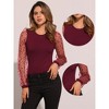 Allegra K Women's Clubwear Mesh Sleeves Jumpsuits Rompers Long Sleeve Bodysuit - 2 of 4