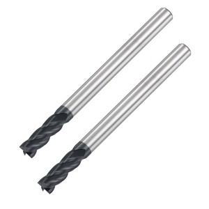 Unique Bargains HRC45 Carbide 4 Flutes Square Nose End Mills 2 Pcs - 1 of 4