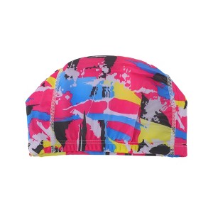 Unique Bargains Elasticity Pink Splatter Pattern Swim Cap 5.91"x9.25" 1 Pc - 1 of 4