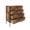 Industrial Style Storage Cabinet Chest With 4 Drawer Clothes Organizer For Bedroom Living Room, Rustic Brown - 2 of 4